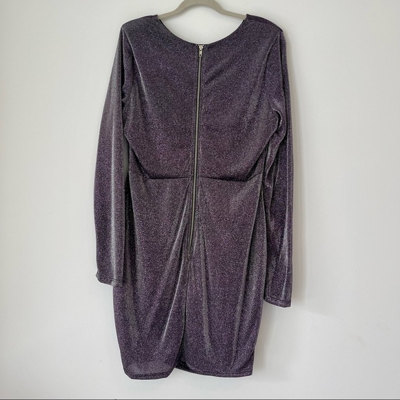 Long Sleeve Purple Party Dress - Picture 8 of 8